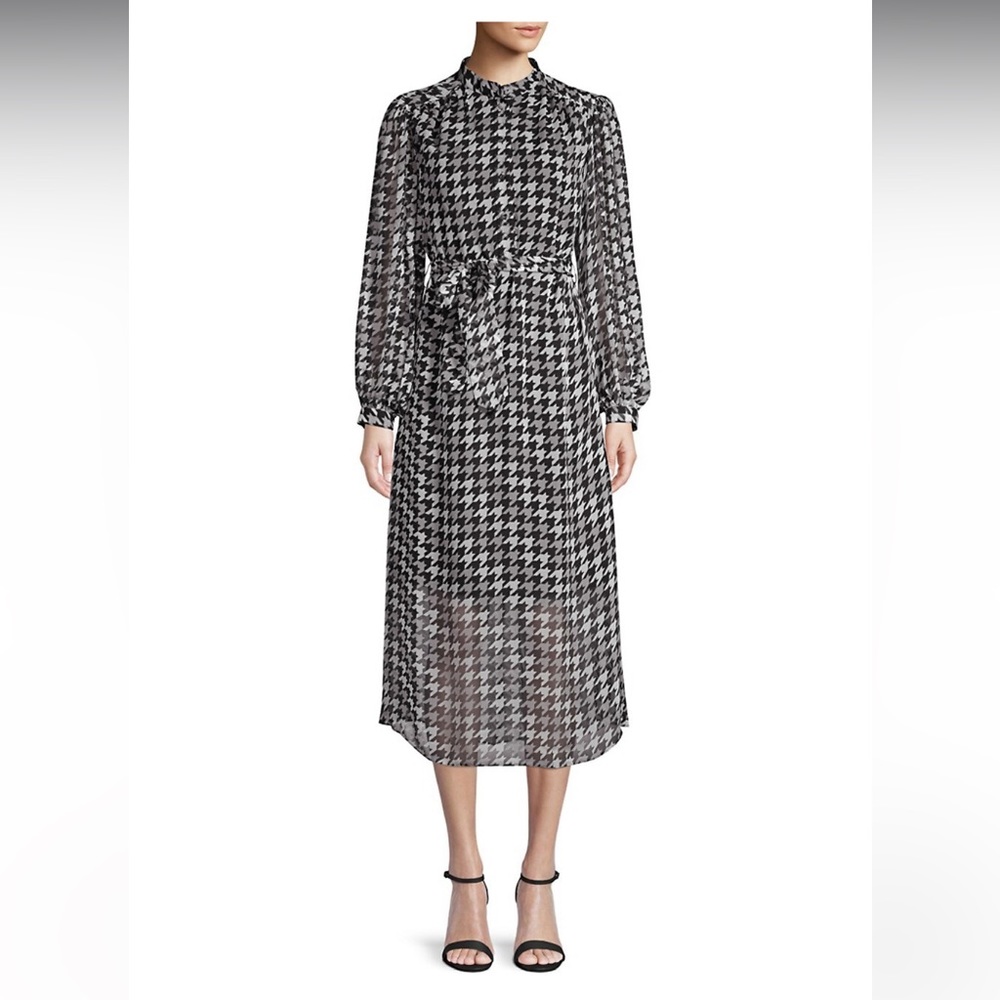 Equipment Francois Houndstooth Midi Dress